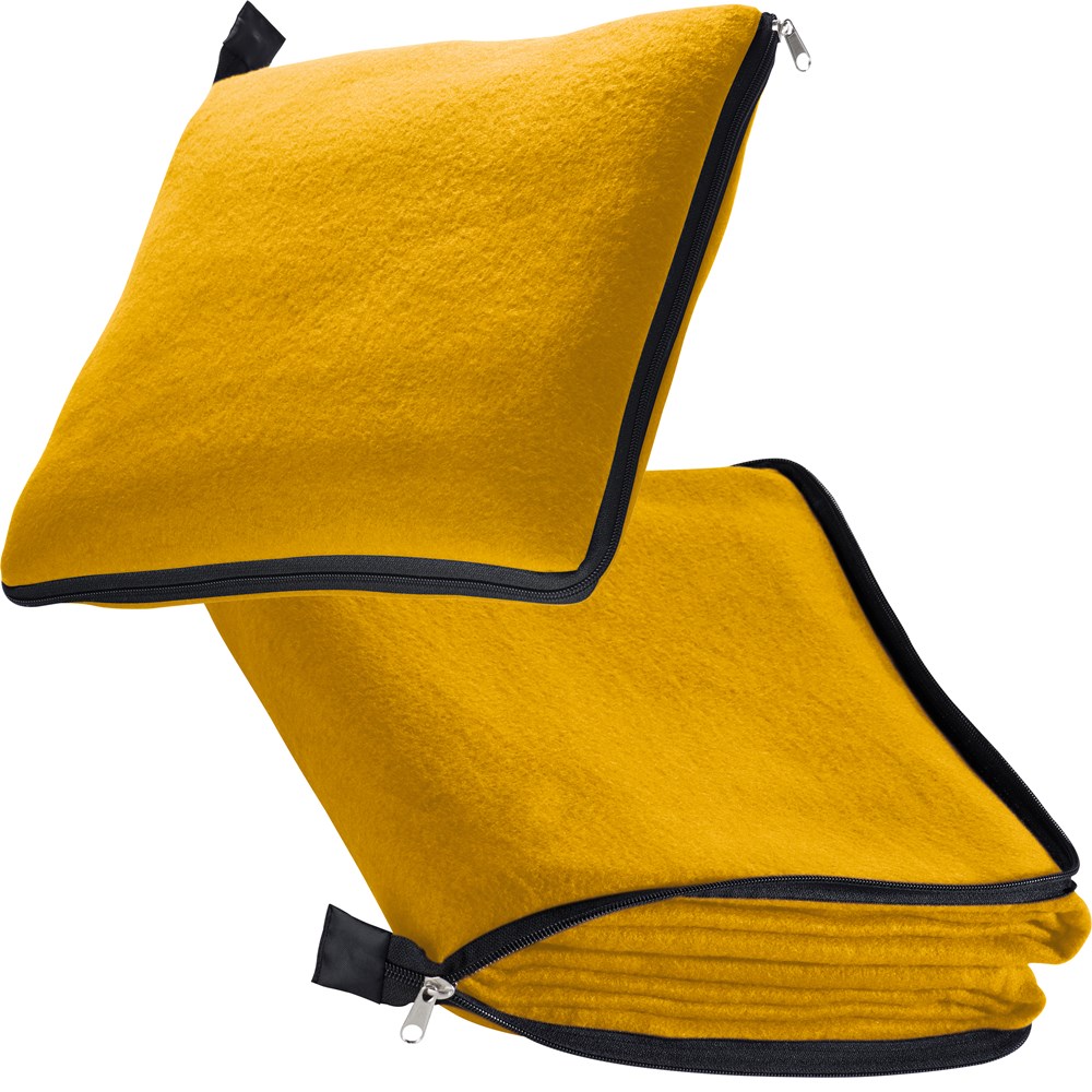 2in1 XL-Fleece-Decke/Kissen Radcliff - gelb