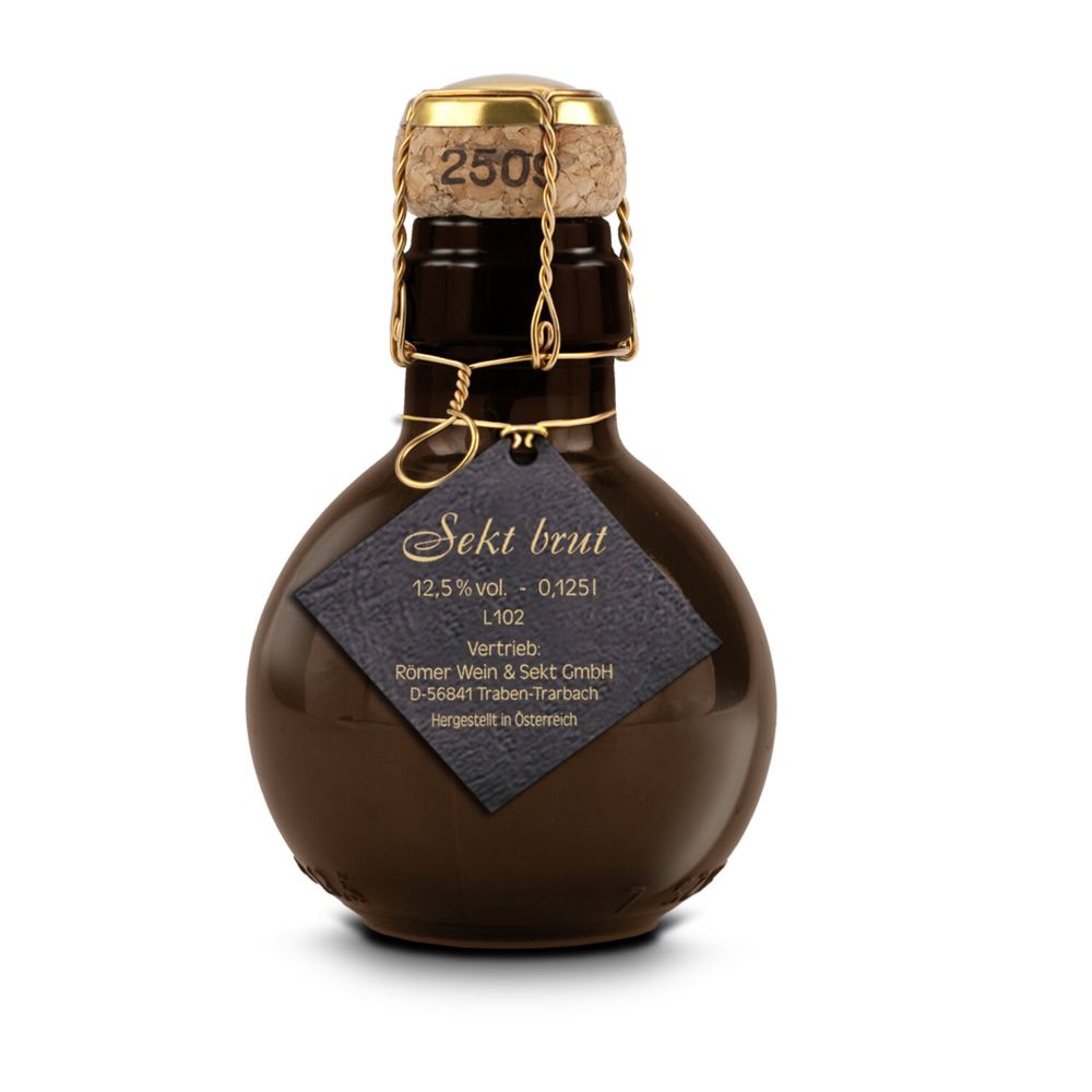 Kleinste Sektflasche der Welt! rot mit Visitenkarteneinschub - Ohne Geschenkkarton, 125 ml