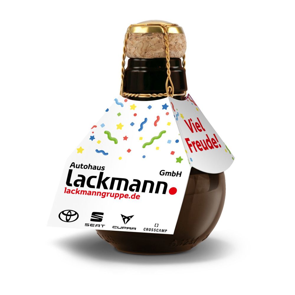 Kleinste Sektflasche der Welt! rot mit Visitenkarteneinschub - Ohne Geschenkkarton, 125 ml